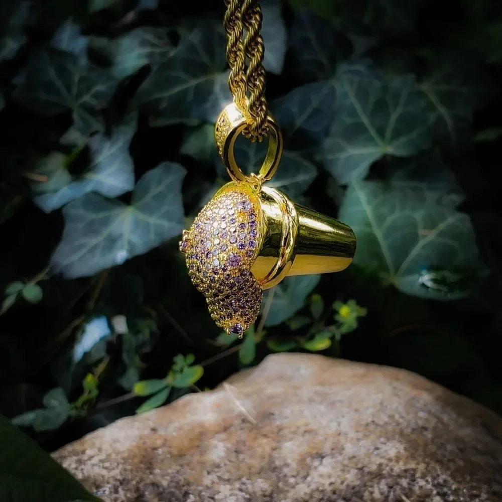 Iced out Purple Drink Necklace
